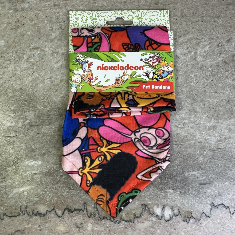 NEW Nickelodeon Dog Bandana Retro Millenial 90s Y2K Colorful Dog Lover Gift